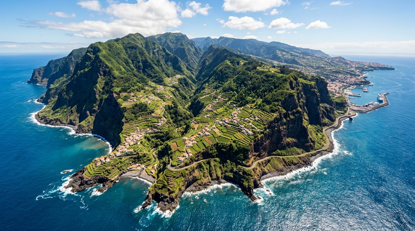 Aerial view of Madeira island