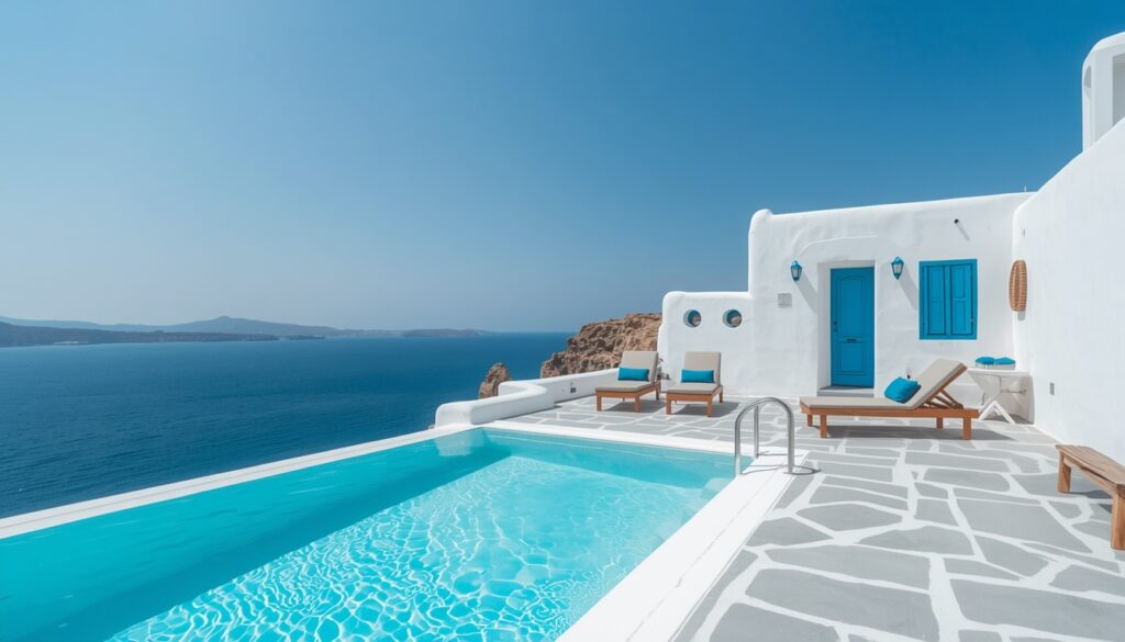 Beautiful traditional Cycladic hotel