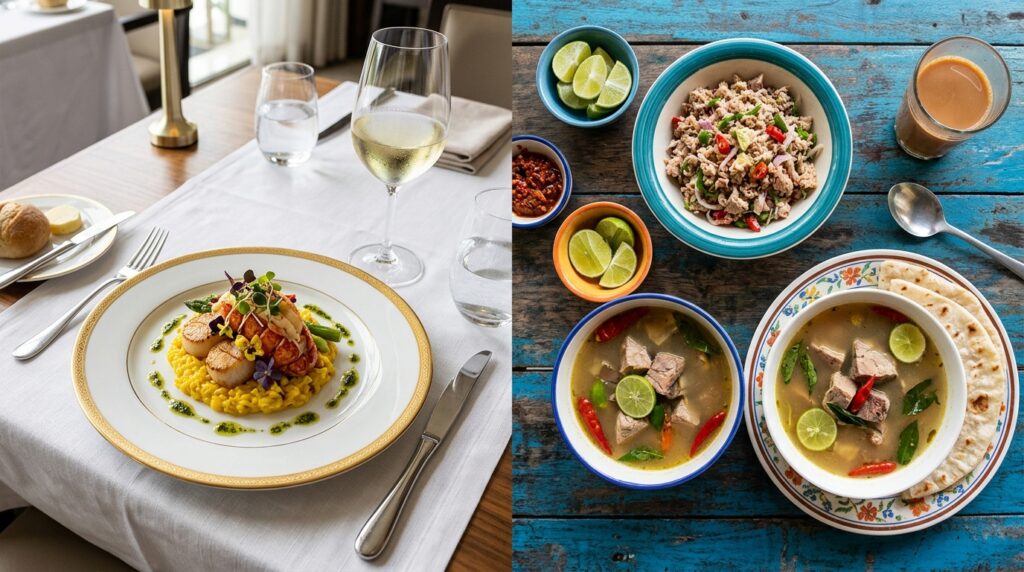 Gourmet Meals vs. Local Cuisine