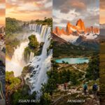 Panoramic view of Argentina landscape collage