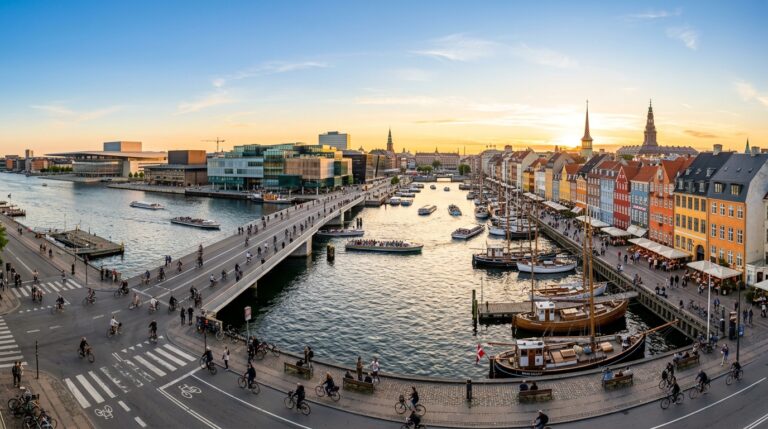 Panoramic view of Copenhagen cityscape