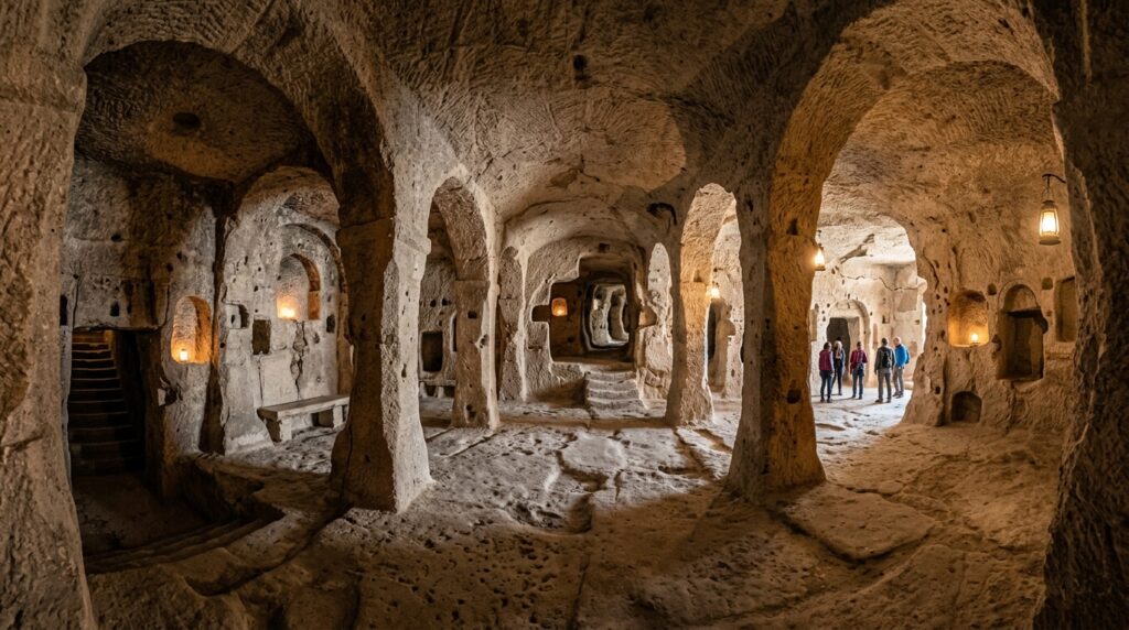 Spacious chamber in Acigol underground city