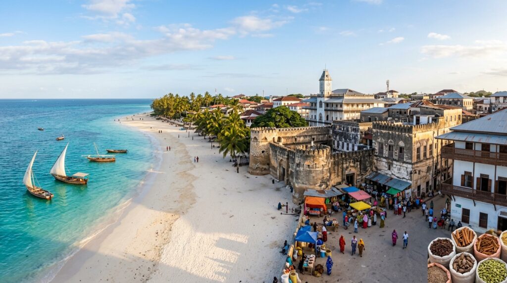 Zanzibar Tanzania pristine white sandy beaches stretching miles