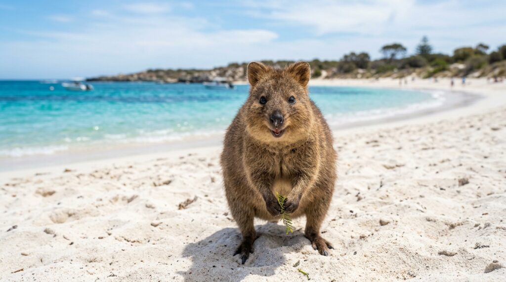 A friendly quokka on Rottnest Island near Perth