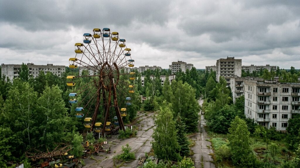 Moody photograph of Pripyat in the Chernobyl Exclusion Zone