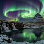 Northern lights over Kirkjufell mountain, Iceland