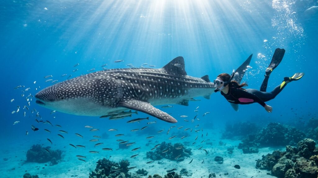 Swimming with whale sharks in Oslob, Cebu, Philippines