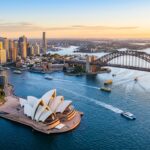Sydney Opera House and Harbour Bridge at sunrise, two of the best places to visit in Australia