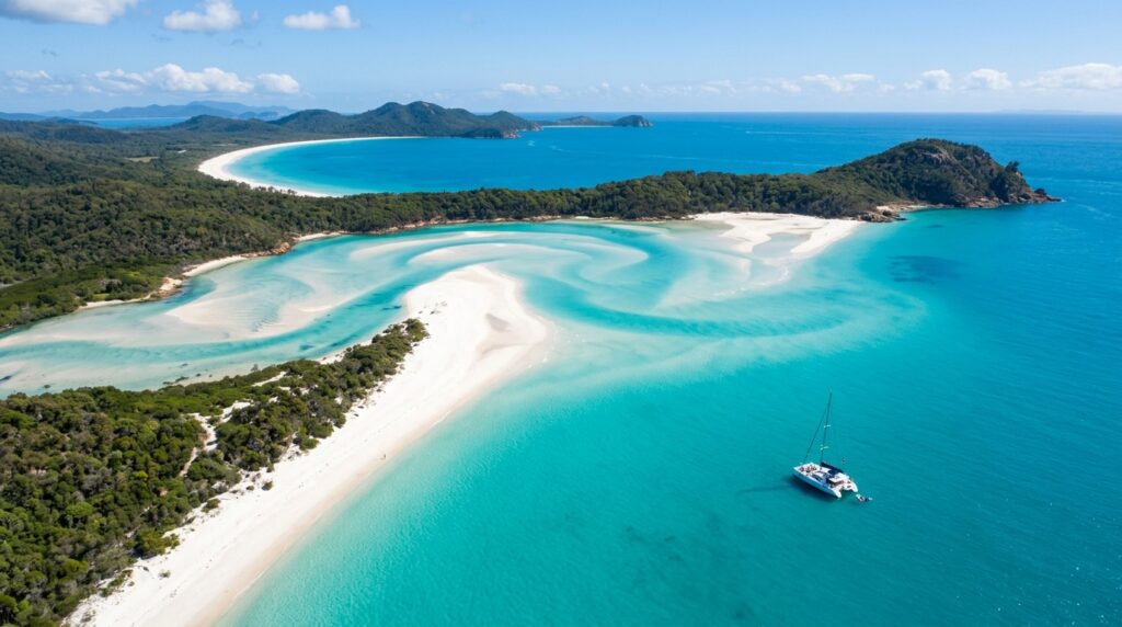 Whitehaven Beach and Hill Inlet in the Whitsunday Islands, Queensland