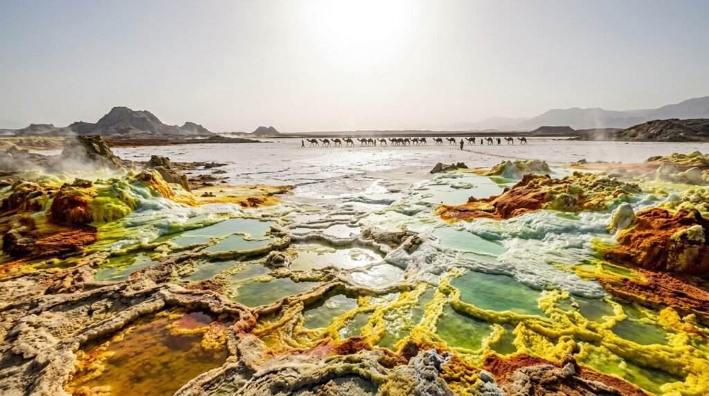 landscape photograph of Dallol in the Danakil Depression
