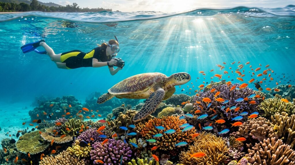Underwater travel photograph in the Seychelles